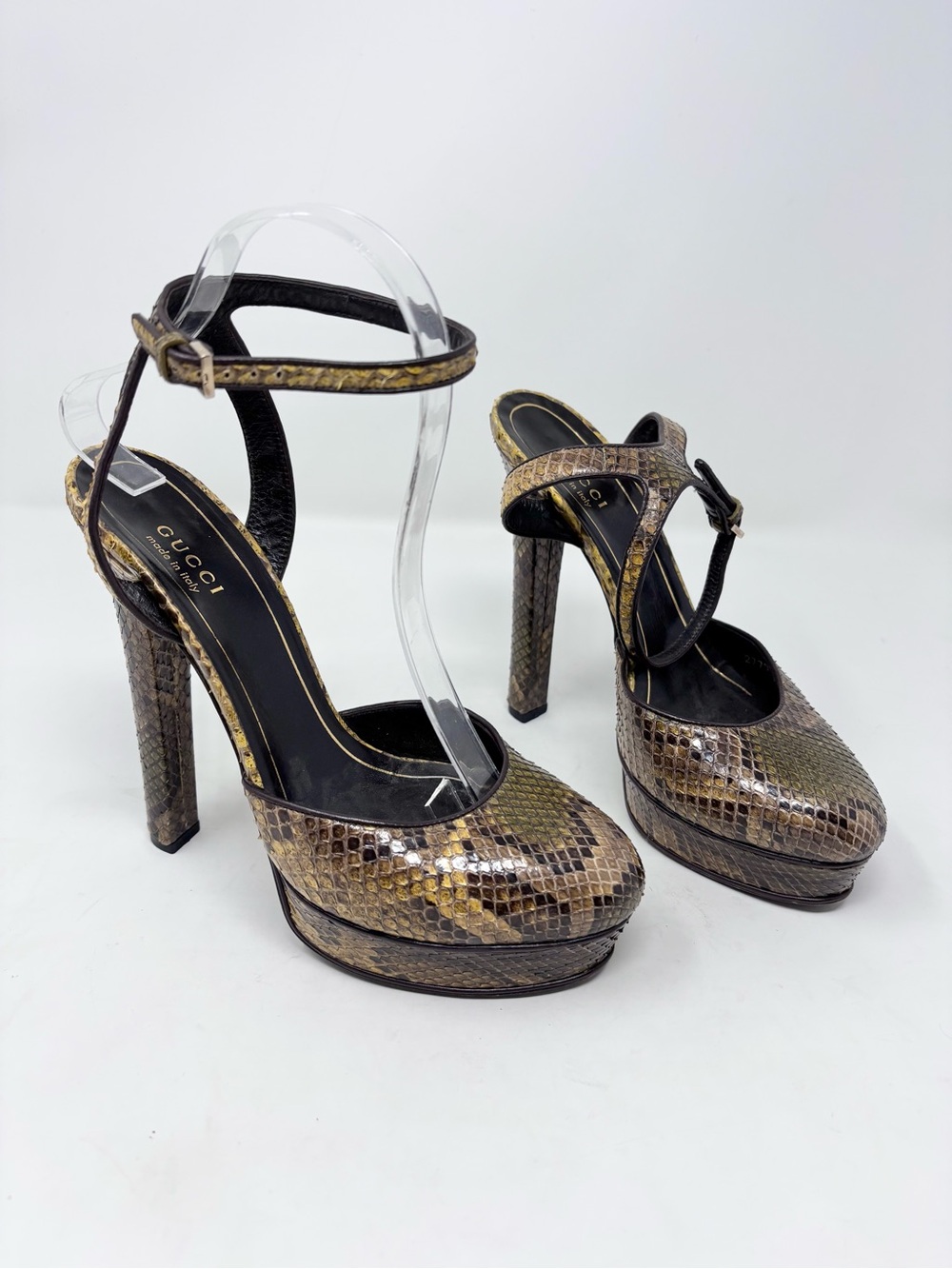 Gucci Runway Python Platform Pump 90th Anniversary Vintage F/W 2011 Size 37 EU